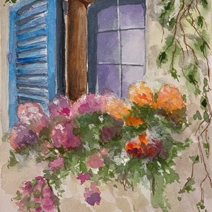 Virágos ablak - Meska.hu