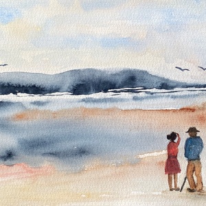 Szemlélődés, Művészet, Festmény, Akvarell, Festészet, MESKA