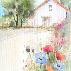 Nyári csend, Művészet, Festmény, Akvarell, , MESKA