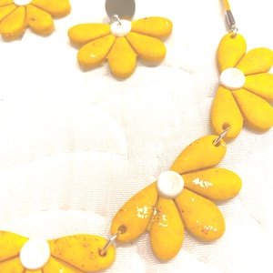 Sárga virágos szett - ékszer - ékszerszett - Meska.hu