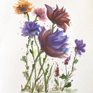 Virágok festmény - Meska.hu