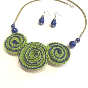 Zöld tekervény - ékszer - ékszerszett - Meska.hu