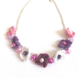 Tavaszköszöntő, Ékszer, Nyaklánc, Statement nyaklánc, Horgolás, MESKA