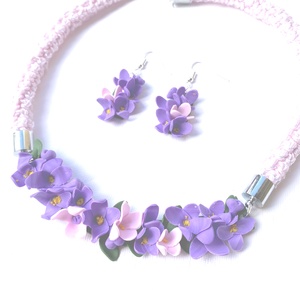 Virágos ékszerszett - Meska.hu