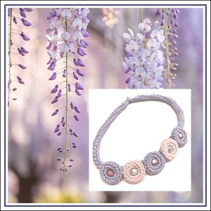 Lila-rózsaszín - ékszer - nyaklánc - gyöngyös nyaklánc - Meska.hu