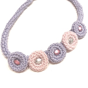 Lila-rózsaszín - ékszer - nyaklánc - gyöngyös nyaklánc - Meska.hu