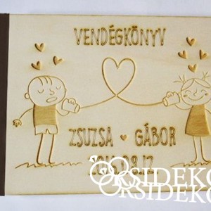 Esküvői vendégkönyv, fa borítású, Esküvő, Emlék & Ajándék, Vendégkönyv, , MESKA