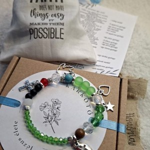 Jézus élete - keresztény történet karkötő-zöld-104, Ékszer, Karkötő, Bogyós karkötő, , MESKA