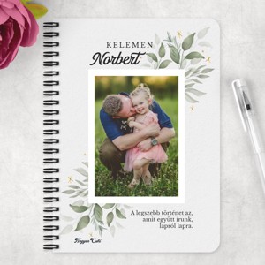 Saját fotós személyre szabható - Gyönyörű levelek mintás A6-os füzet - otthon & életmód - papír, írószer - jegyzetfüzet & napló - Meska.hu