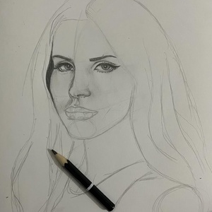 Lana Del Rey  portré ceruzával - művészet - grafika & illusztráció - ceruzarajz - Meska.hu