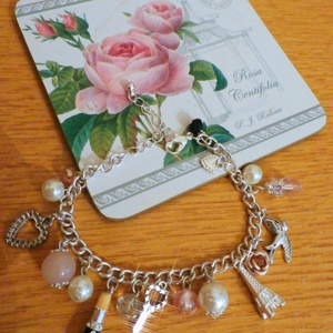 Csajos bizsu karkötő charmokkal PÁRIZS stílusában -  - Meska.hu