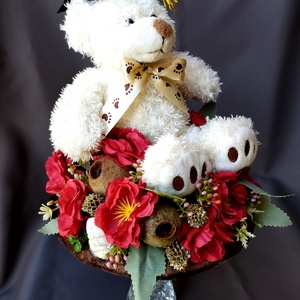 Saját készítésű egyedi macis ballagási csokor, örök csokor - otthon & életmód - dekoráció - virágdísz és tartó - csokor & virágdísz - Meska.hu