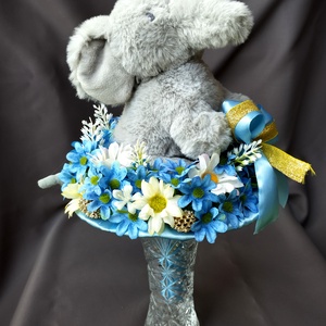 Saját készítésű egyedi óvodai elefántos ballagási csokor, örök csokor - otthon & életmód - dekoráció - virágdísz és tartó - csokor & virágdísz - Meska.hu