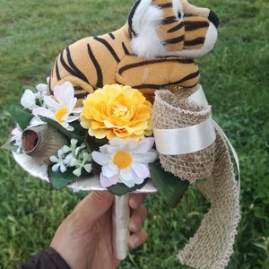 Saját készítésű egyedi tigrises óvodai ballagási csokor, örök csokor - Meska.hu