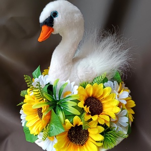 Egyedi hattyús  ballagási csokor, örök csokor - otthon & életmód - dekoráció - virágdísz és tartó - csokor & virágdísz - Meska.hu