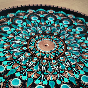 Egyedi kézzel festett újrahasznosított 30 cm átmérőjű bakelit hanglemez mandala - otthon & életmód - dekoráció - spiritualitás - mandala - Meska.hu