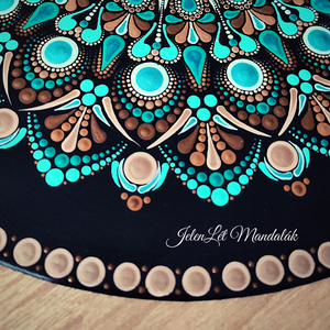 Egyedi kézzel festett újrahasznosított 30 cm átmérőjű bakelit hanglemez mandala - otthon & életmód - dekoráció - spiritualitás - mandala - Meska.hu