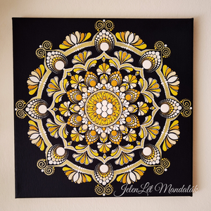 30x30 cm-es egyedi feszített vászonra kézzel festett akril pontozott mandala, spirituális ajándék, Otthon & Életmód, Dekoráció, Spiritualitás, Mandala, Festészet, Festett tárgyak, MESKA