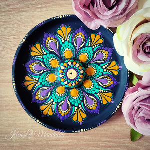 Kézzel készített mandala mintás füstölő tartó - otthon & életmód - dekoráció - spiritualitás - füstölő és füstölőtartó - Meska.hu