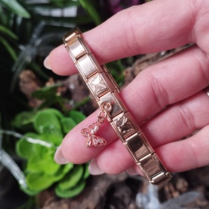 Rose Gold Olasz Charms karkötő cirkón köves pillangóval , Ékszer, Karkötő, Charm karkötő, Ékszerkészítés, MESKA
