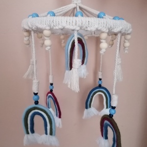 Kiságy fölé szivárvány forgó  - játék & sport - 3 éves kor alattiaknak - kiságyforgó - Meska.hu