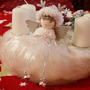 Adventi koszorú angyalkával - Meska.hu