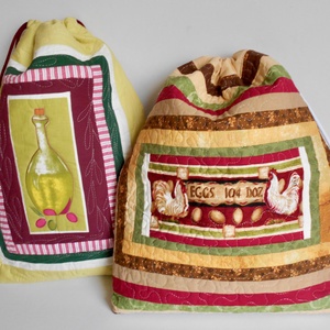 Kenyeres zsák, péksütemény tároló, Otthon & Lakás, Konyhafelszerelés, tálalás, Konyhai tárolás, Kenyértartó, Patchwork, foltvarrás, Varrás, Meska