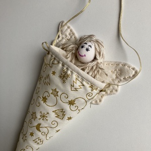 Angyalkás ajándék tölcsér - karácsony - mikulás - mikulás csizma és zokni - Meska.hu