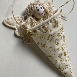 Angyalkás ajándék tölcsér - karácsony - mikulás - mikulás csizma és zokni - Meska.hu