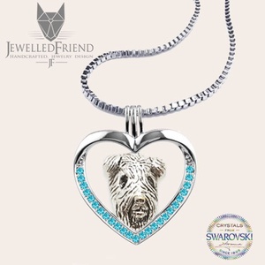 Airedale Terrier ezüst medál Swarovski kővel díszítve díszdobozban , Ékszer, Nyaklánc, Medálos nyaklánc, Ékszerkészítés, Ötvös, MESKA