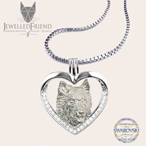 Mudi ezüst medál Swarovski kővel díszítve nyaklánccal díszdobozban, Ékszer, Medálos nyaklánc, Nyaklánc, Ékszerkészítés, Ötvös, MESKA