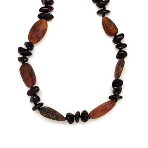 Borostyán sötét barna matt splitter nyaklánc 50cm, Kellékek & szerszámok, Ásvány alapanyag, Splitter, , MESKA