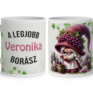 Névvel kérhető - A legjobb borász manólány mintás bögre, Otthon & Életmód, Konyhafelszerelés, tálalás, Tálalás, Bögre & Csésze, , MESKA