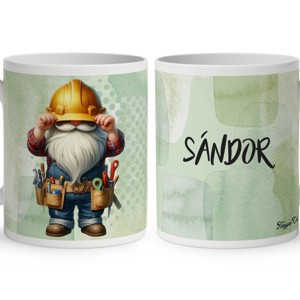 Névvel kérhető - Építész Ezermester manó mintás bögre, Otthon & Életmód, Konyhafelszerelés, tálalás, Tálalás, Bögre & Csésze, , MESKA