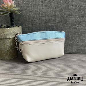 Ekrü - metálkék kettő cipzáras kulcstartó - LIMITÁLT B3001 - táska & tok - kulcstartó & táskadísz - kulcstartó - Meska.hu