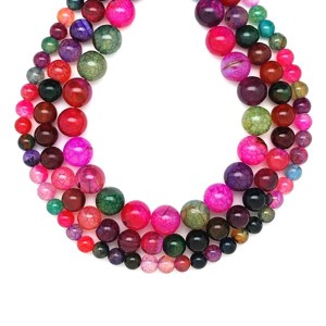 Achát hőkezelt szinezett pink zöld golyó 6mm  ékszerkészítő alapanyag (füzér), Kellékek & szerszámok, Ásvány alapanyag, Ásványfüzér, , MESKA