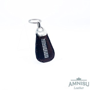 Bronz mintás csepp alakú swarovski köves bőr kulcstartó H9016 - Meska.hu