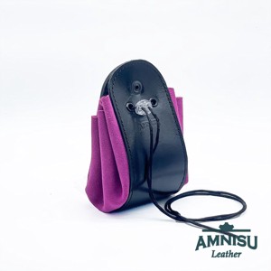 Fekete - pink sárkányszemes bőr 2in1 szütyő és kockatálca - Loren - játék & sport - szerepjáték - Meska.hu