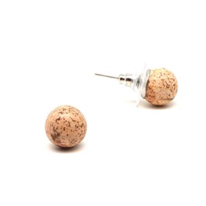 Fülbevaló golyó jáspis kép 10-10,5mm, Ékszer, Fülbevaló, Pötty fülbevaló, , MESKA