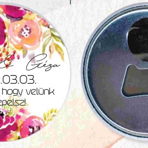 Hütőmágnes Esküvői Köszönőajándék � Névvel és Egyedi Mintával - Meska.hu