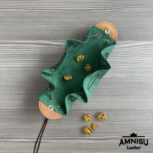 2in1 szütyő és kockatálca - konyak - zöld - játék & sport - táblajáték és kártyajáték - társasjátékok - dobókocka - Meska.hu