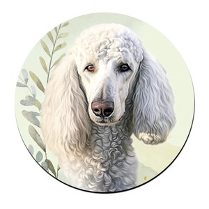 Fehér óriás uszkár portré mintás bögre alátét, , , MESKA