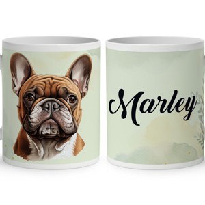 Névvel kérhető - Barna francia bulldog portré mintás bögre, Otthon & Életmód, Konyhafelszerelés, tálalás, Tálalás, Bögre & Csésze, , MESKA