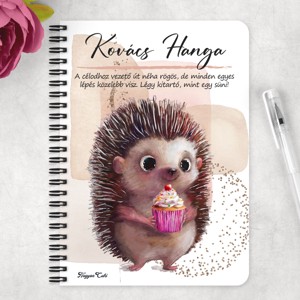 Személyre szabható - Sütis sünike mintás A6-os füzet - otthon & életmód - papír, írószer - jegyzetfüzet & napló - Meska.hu