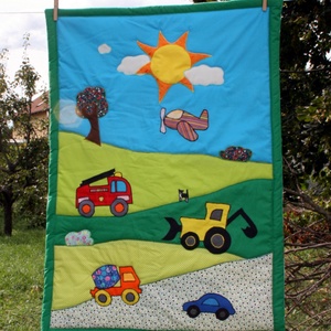 mese paplan , Otthon & Életmód, Babaszoba, gyerekszoba, Babatakaró, gyerek pléd, Varrás, Patchwork, foltvarrás, MESKA