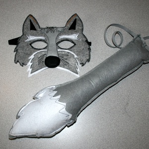 Farkas jelmez álarc+farok - ruha & divat - jelmez & álarc - jelmez - Meska.hu