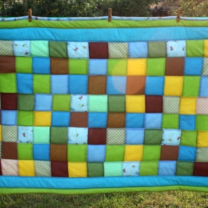 Kockás patchwork babatakaró, Otthon & Életmód, Babaszoba, gyerekszoba, Babatakaró, gyerek pléd, Varrás, Patchwork, foltvarrás, MESKA
