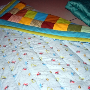 Kockás patchwork babatakaró - otthon & életmód - babaszoba, gyerekszoba - babatakaró, gyerek pléd - Meska.hu
