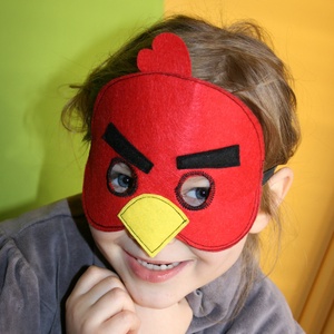 piros angry birds álarc filcből - ruha & divat - jelmez & álarc - álarc - Meska.hu