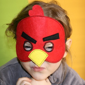 piros angry birds álarc filcből - ruha & divat - jelmez & álarc - álarc - Meska.hu